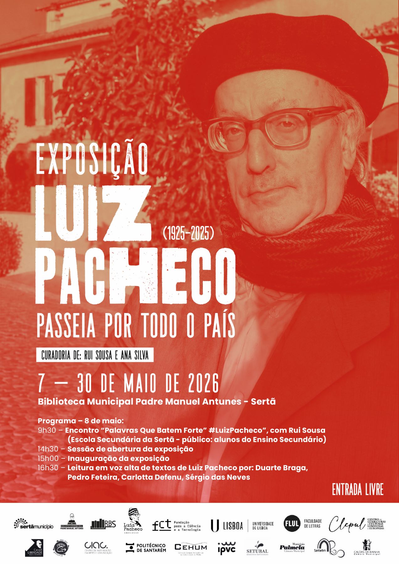 Cartaz da Exposição Luiz Pacheco passeia por todo o país - sertã - maio de 2026