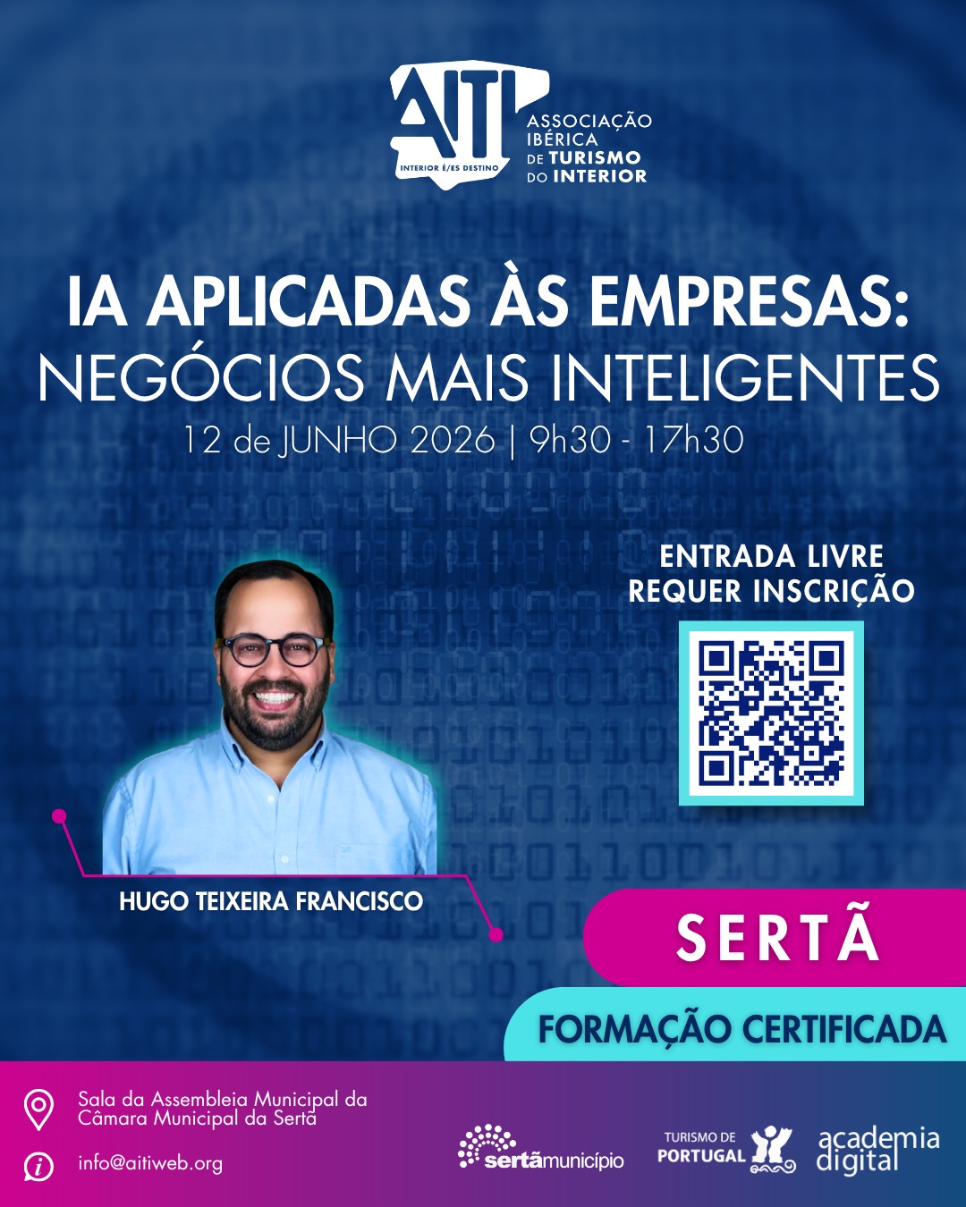 Inteligência Artificial aplicada às empresas - cartaz - Sertã junho 2026