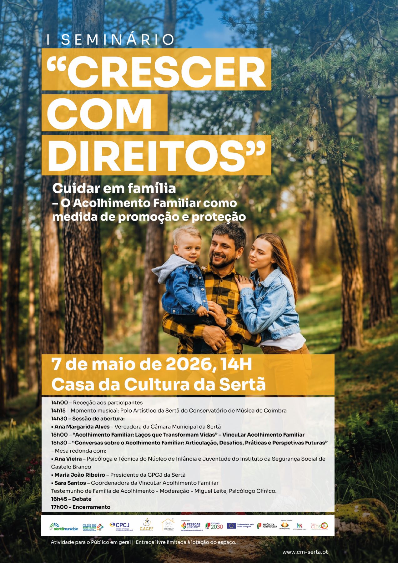 I Seminario Crescer com Direitos - Cartaz - Sertã 2026