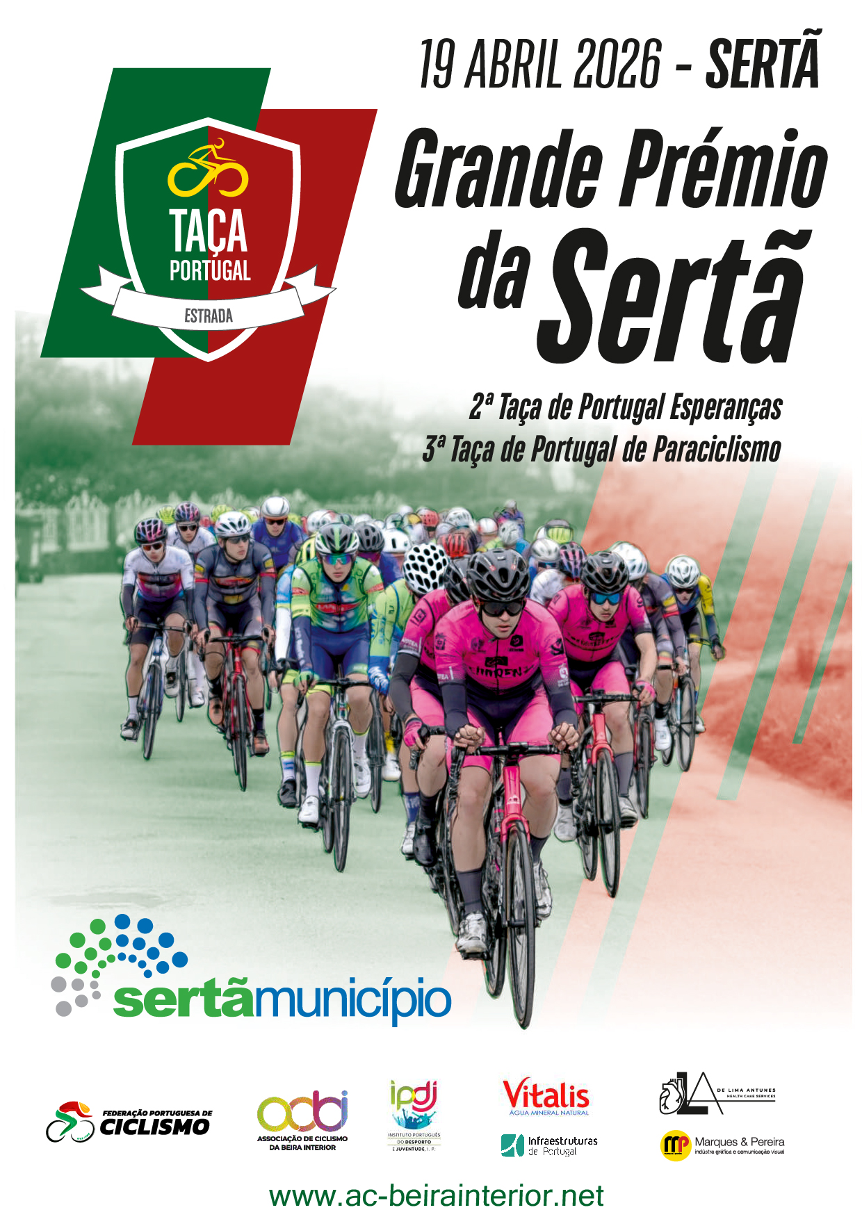 cartaz taça de portugal de esperanças e paraciclismo realizadas na vila da sertã