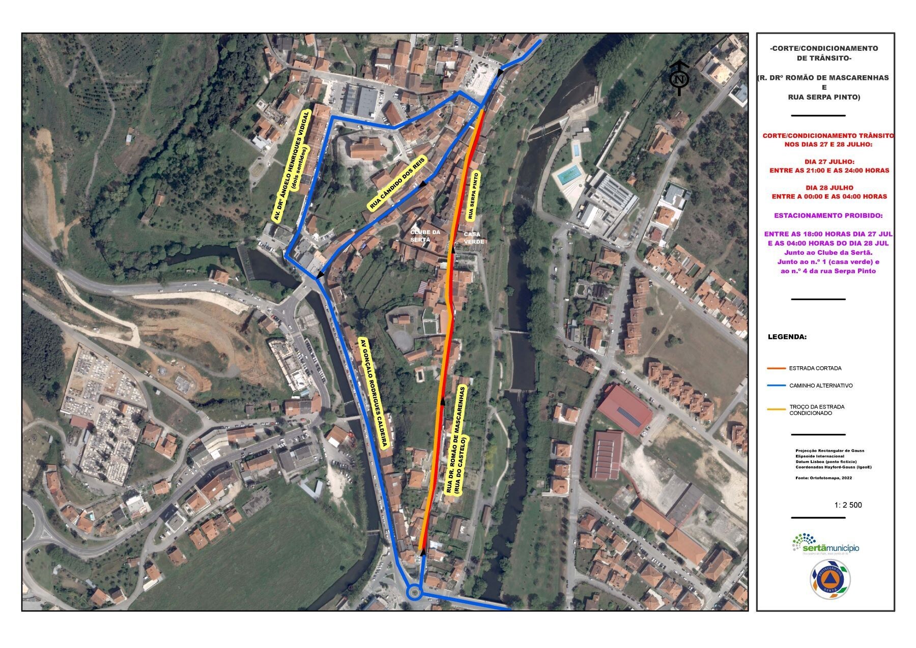 Constragimento transito filmagens Serta 27julho